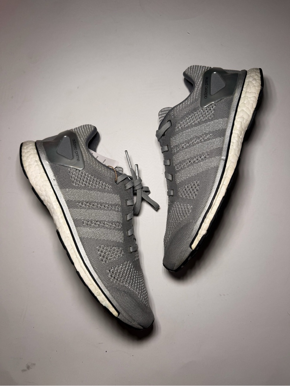 Adidas Adizero Prime Ltd Boost AQ5238 Medium Grey Silver White size 8.5